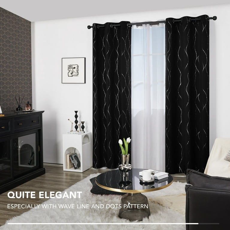 black curtains for living room