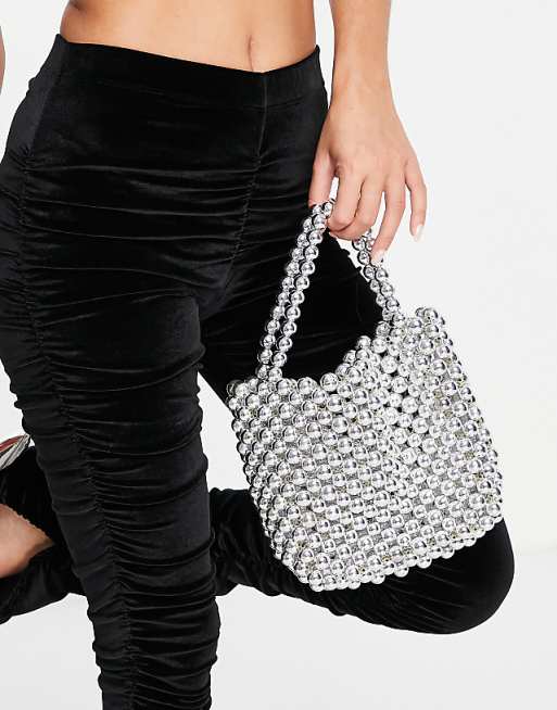 asos silver bag