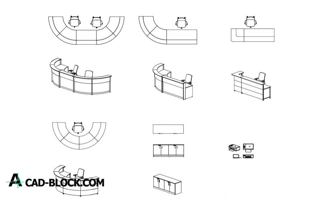 reception table cad block