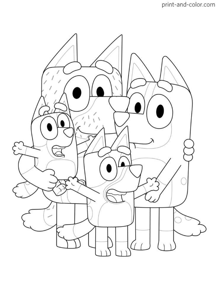 bluey family colouring