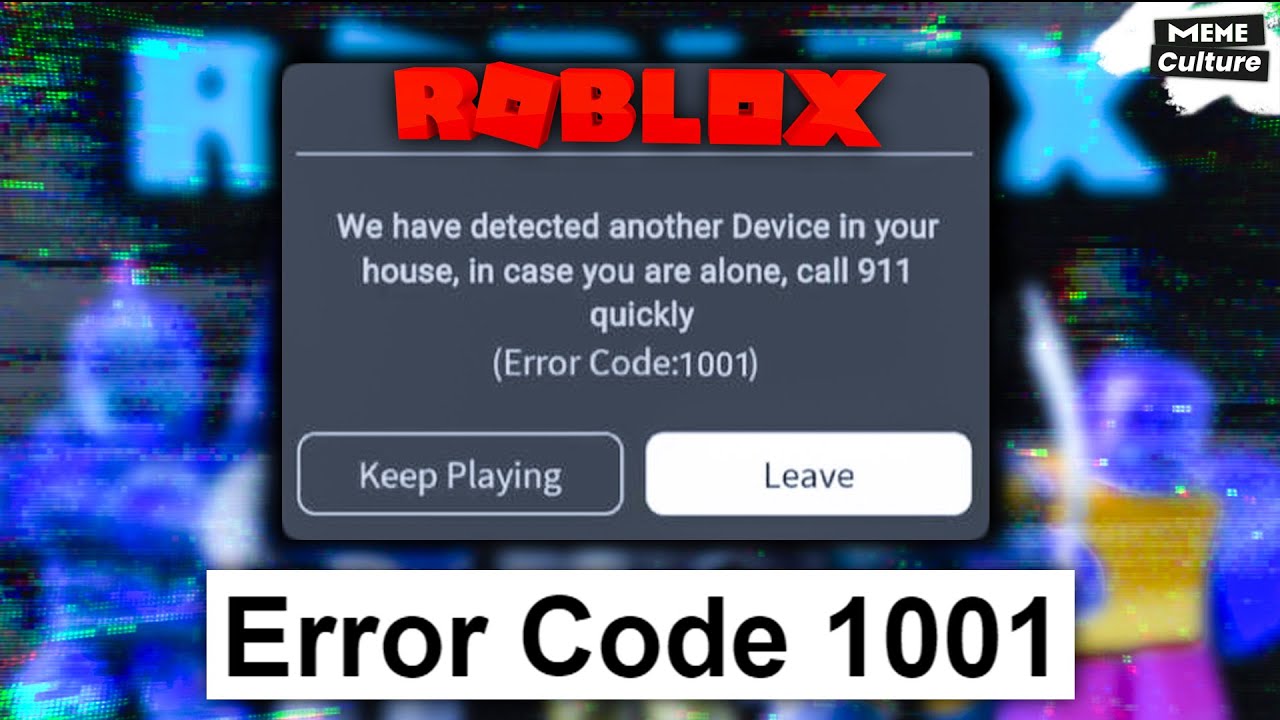 roblox error code 1001