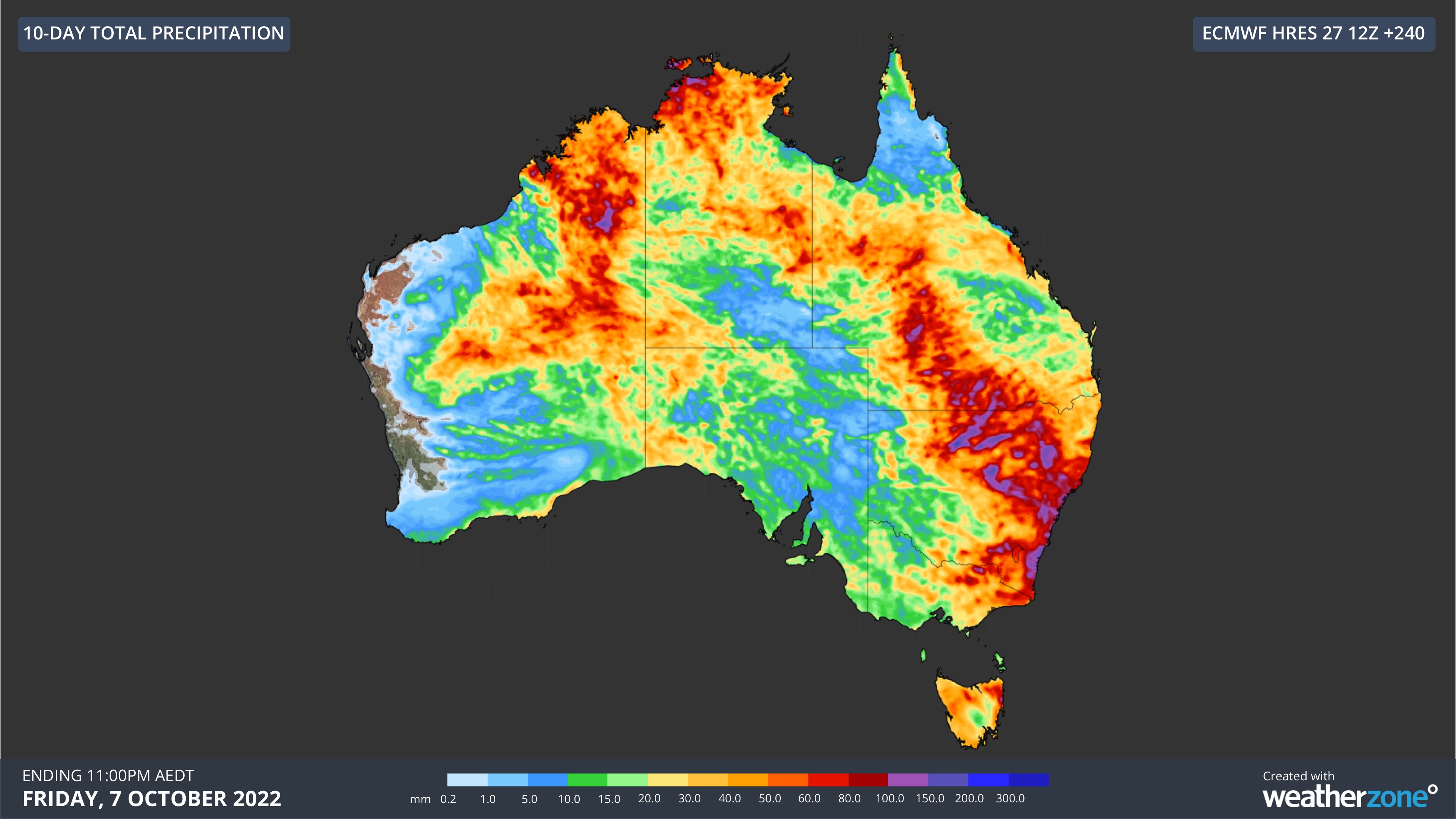 weather in new south wales 10 days