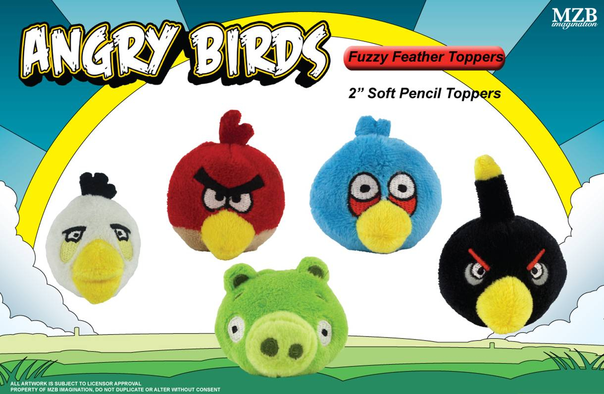 angry birds pencil toppers