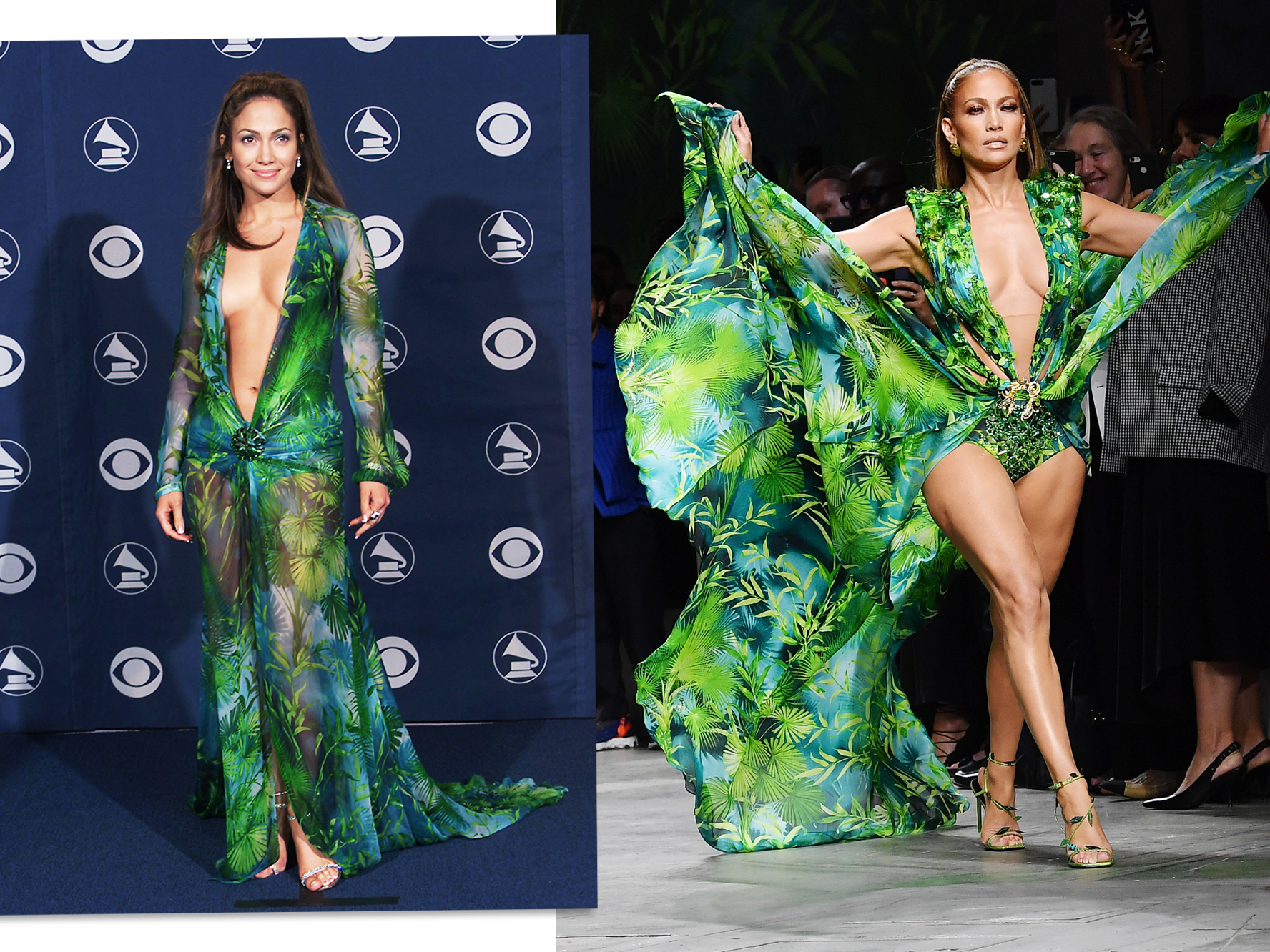 green versace dress of jennifer lopez