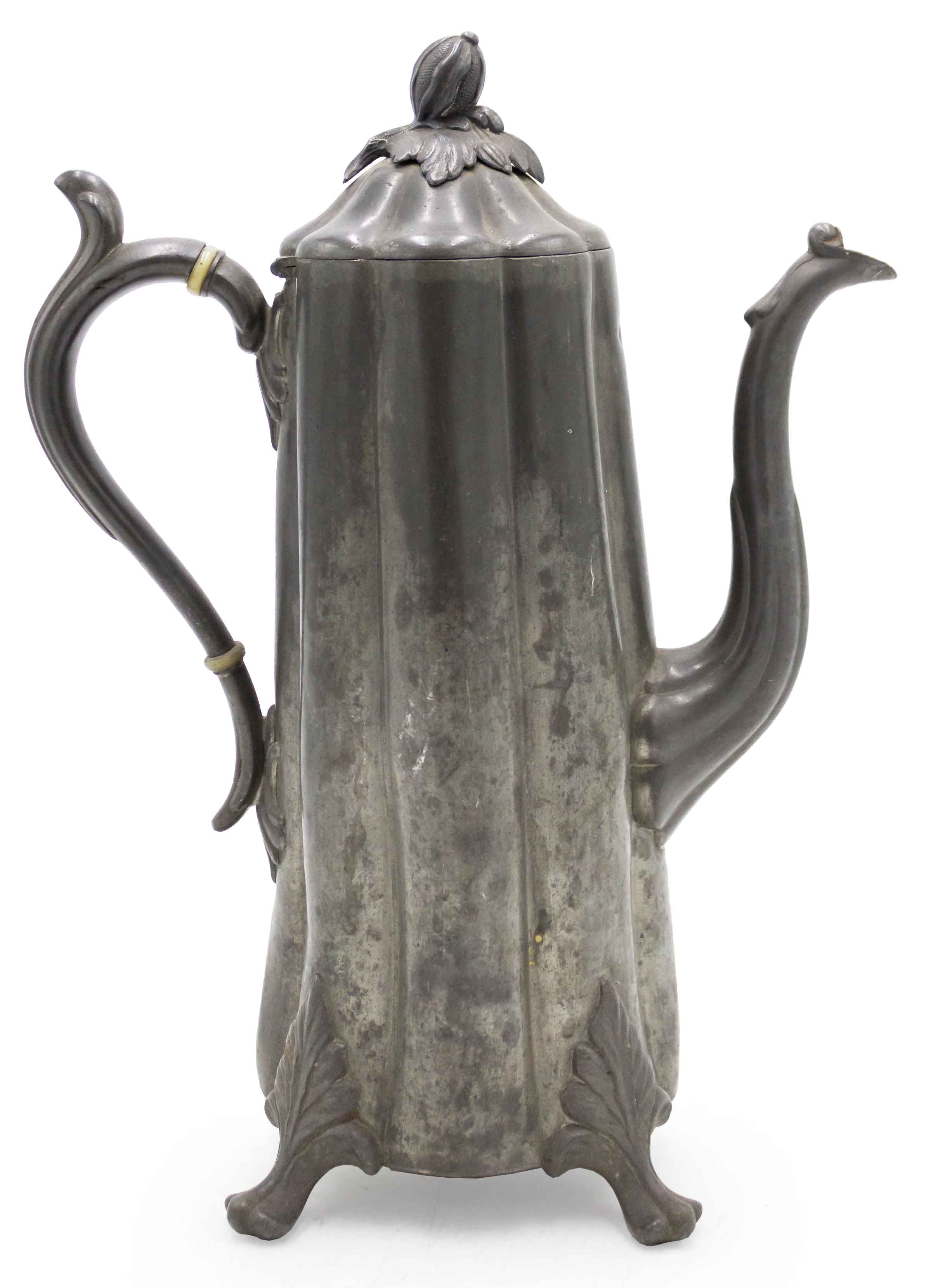 victorian pewter teapot