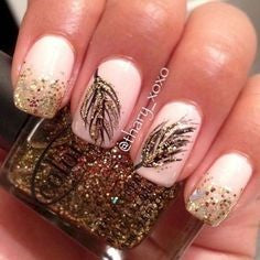 feather nail designs