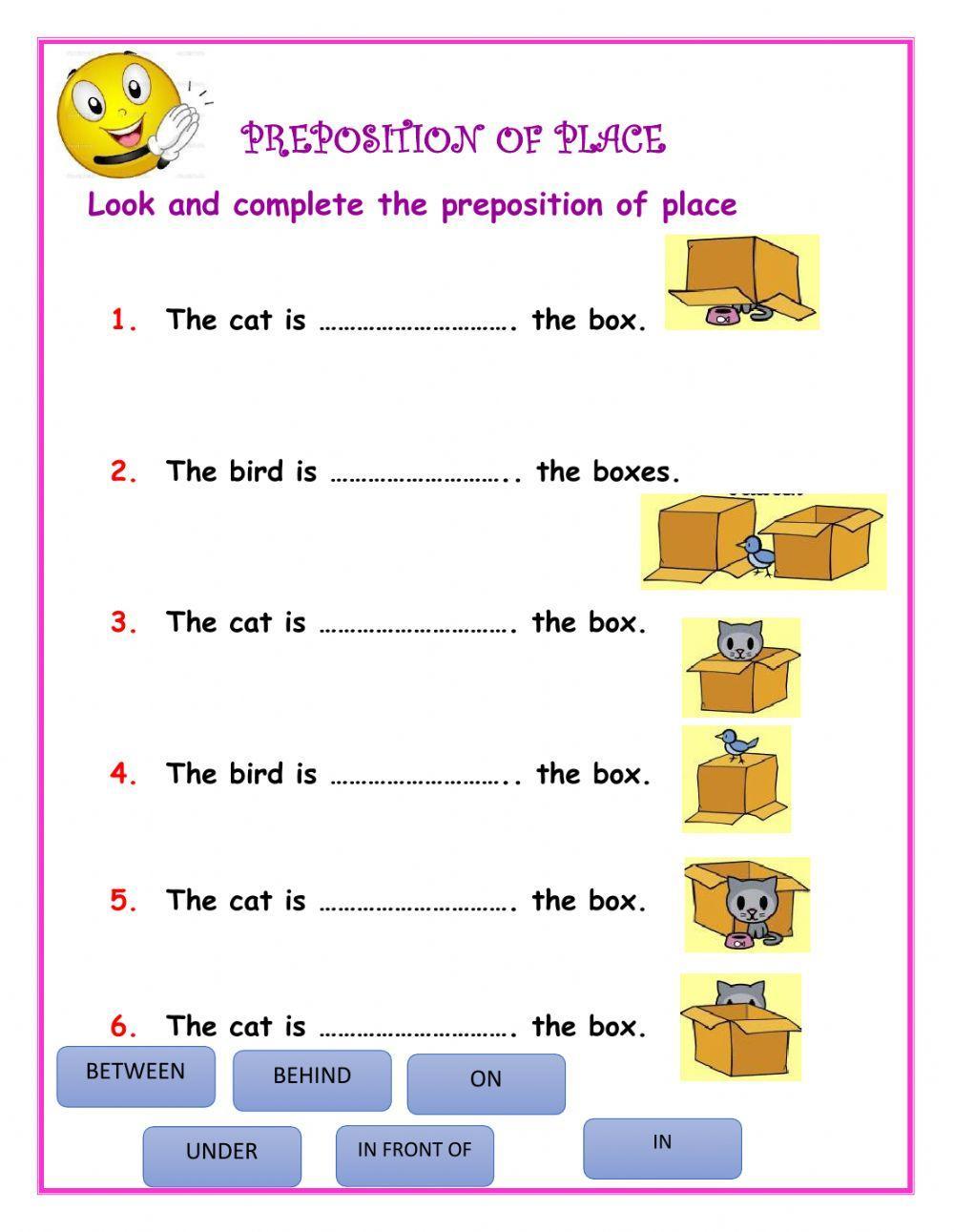 prepositions of place liveworksheets