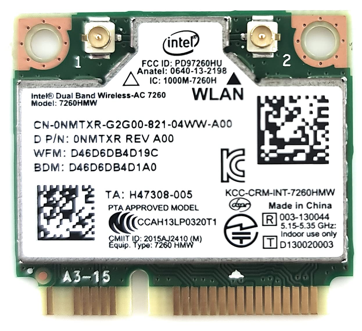 intel dual band 7260 ac