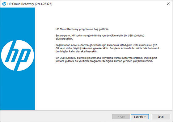 hp recovery manager kullanımı