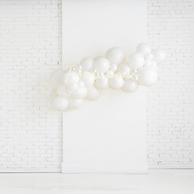 white balloon garland