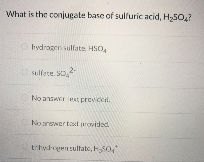 what is the conjugate base of h2so4