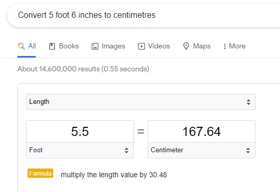 5ft 6in in meters