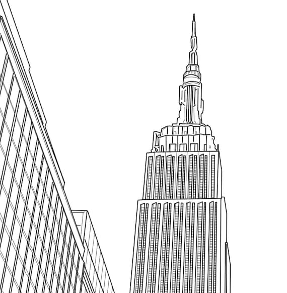 empire state building line drawing