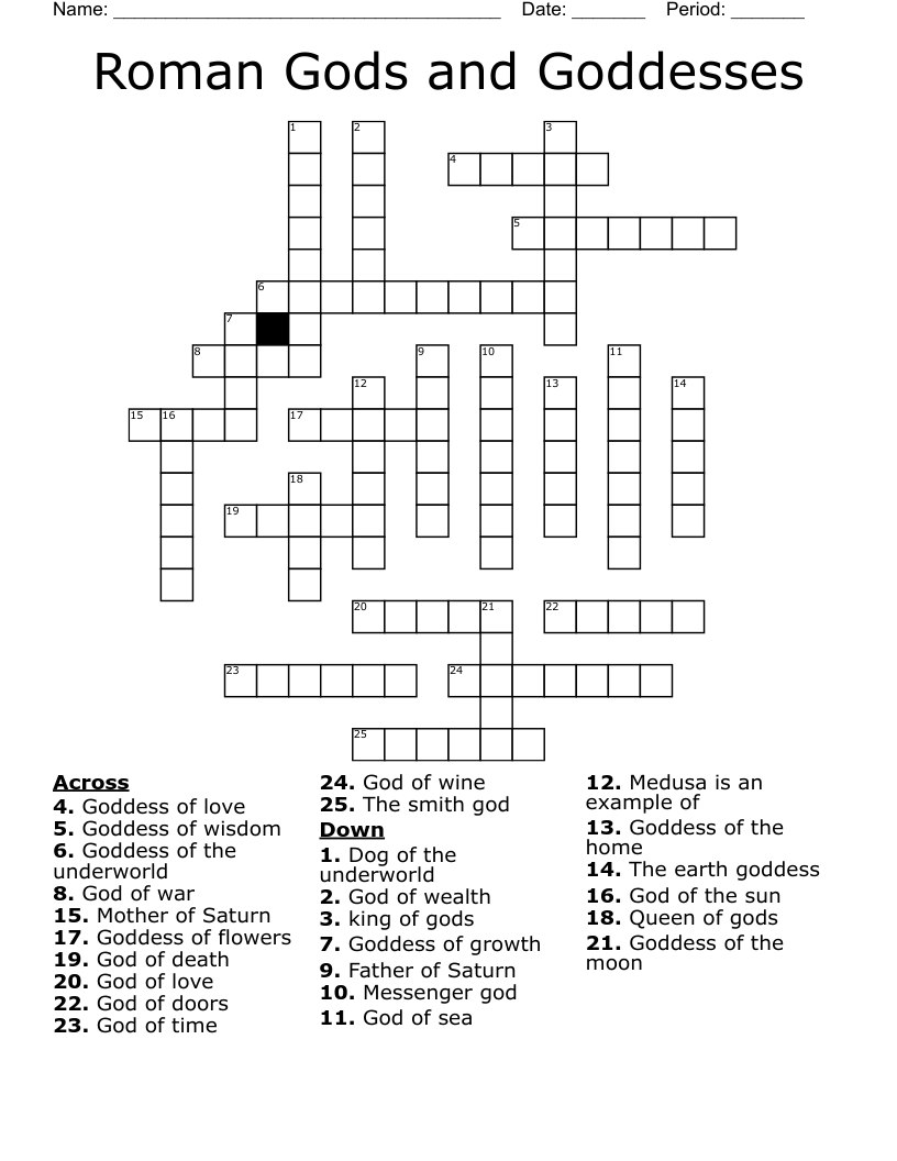 roman god of the underworld crossword