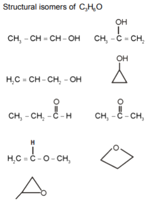 number of structural isomers possible in c3h6o