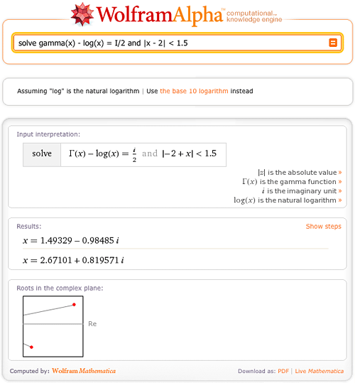 wolfram alpha equation solver