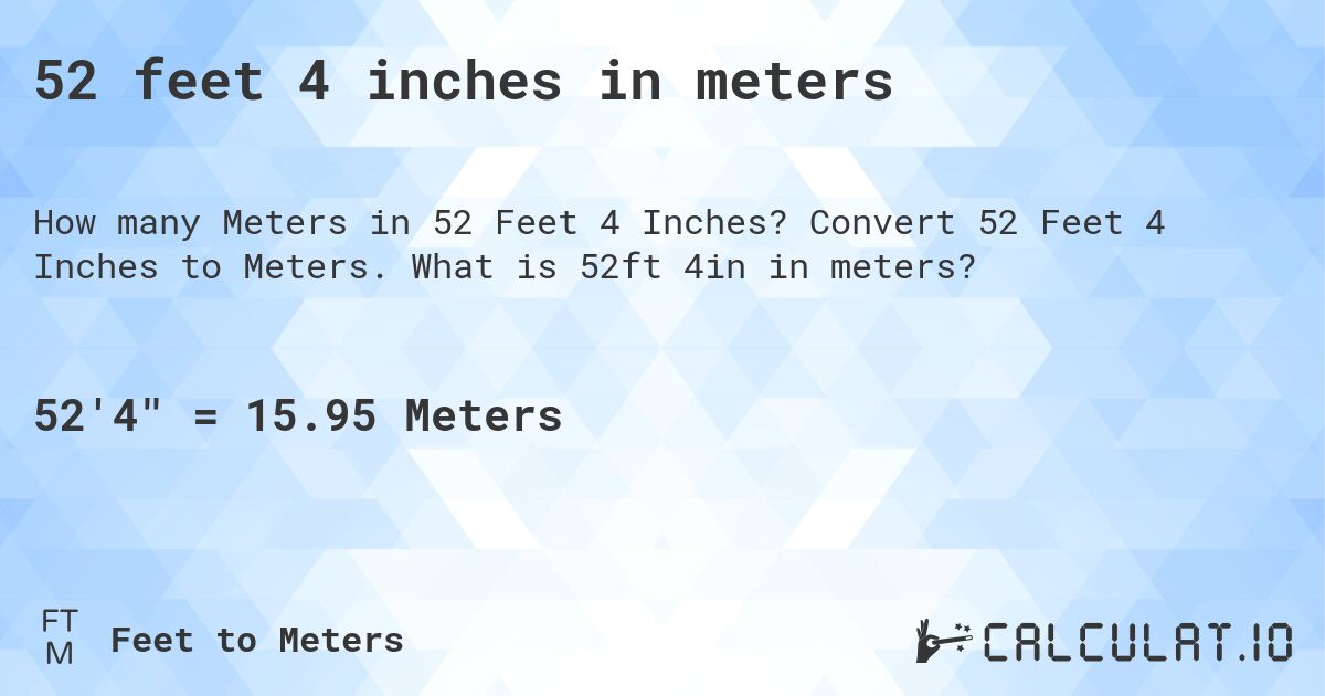 convert 52 inches to feet