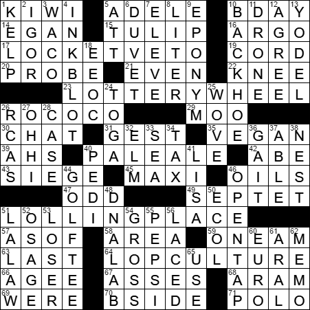 widened crossword clue