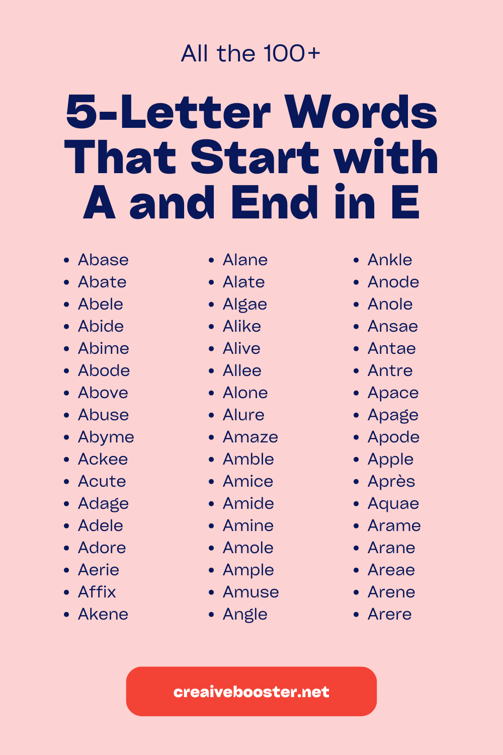 5 letter word with a and e