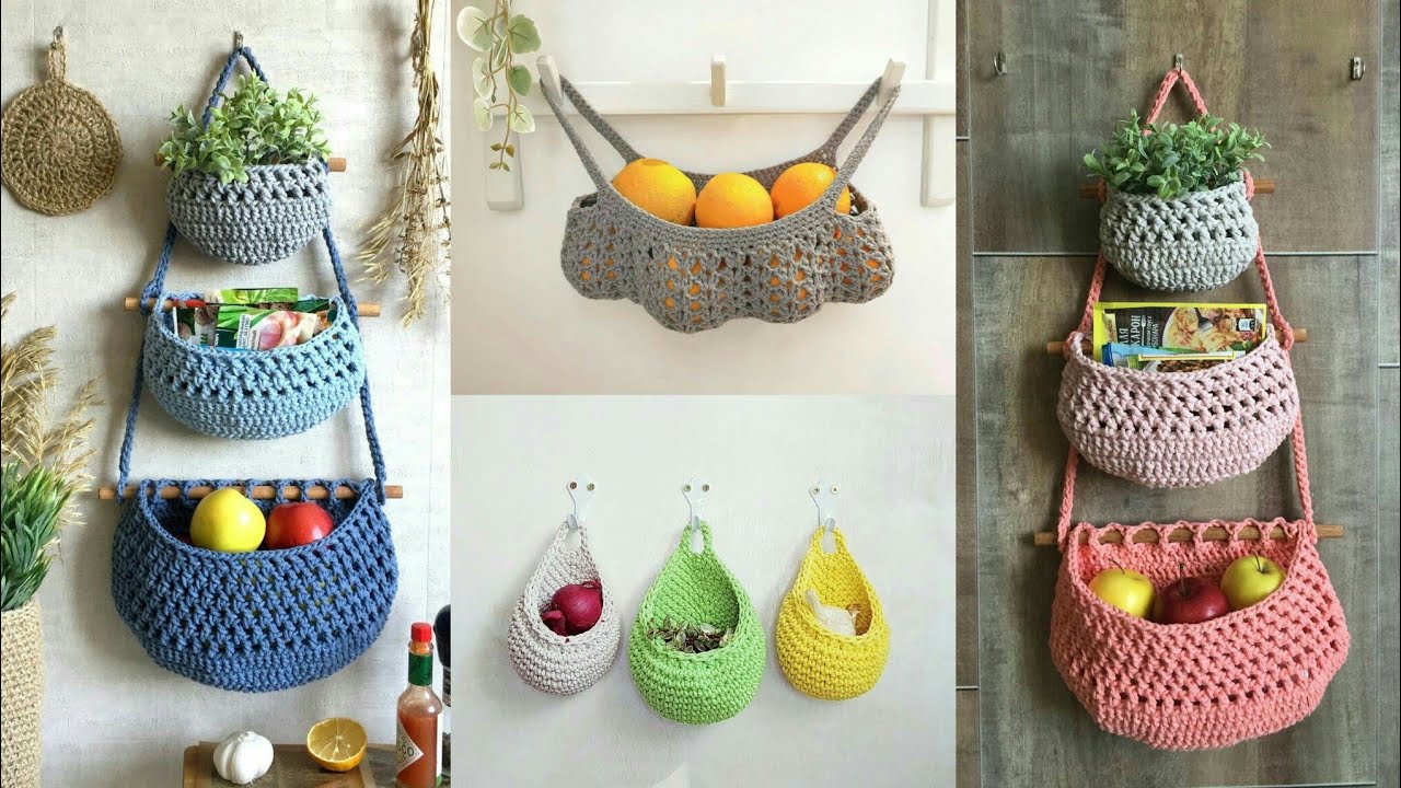 how to crochet a hanging fruit basket