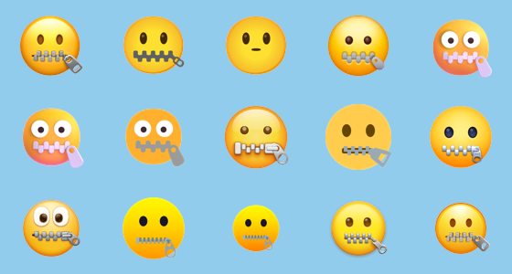 what does zipper mouth emoji mean