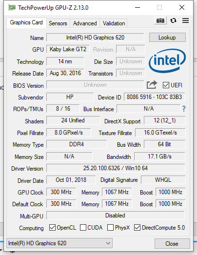 intel iris 620