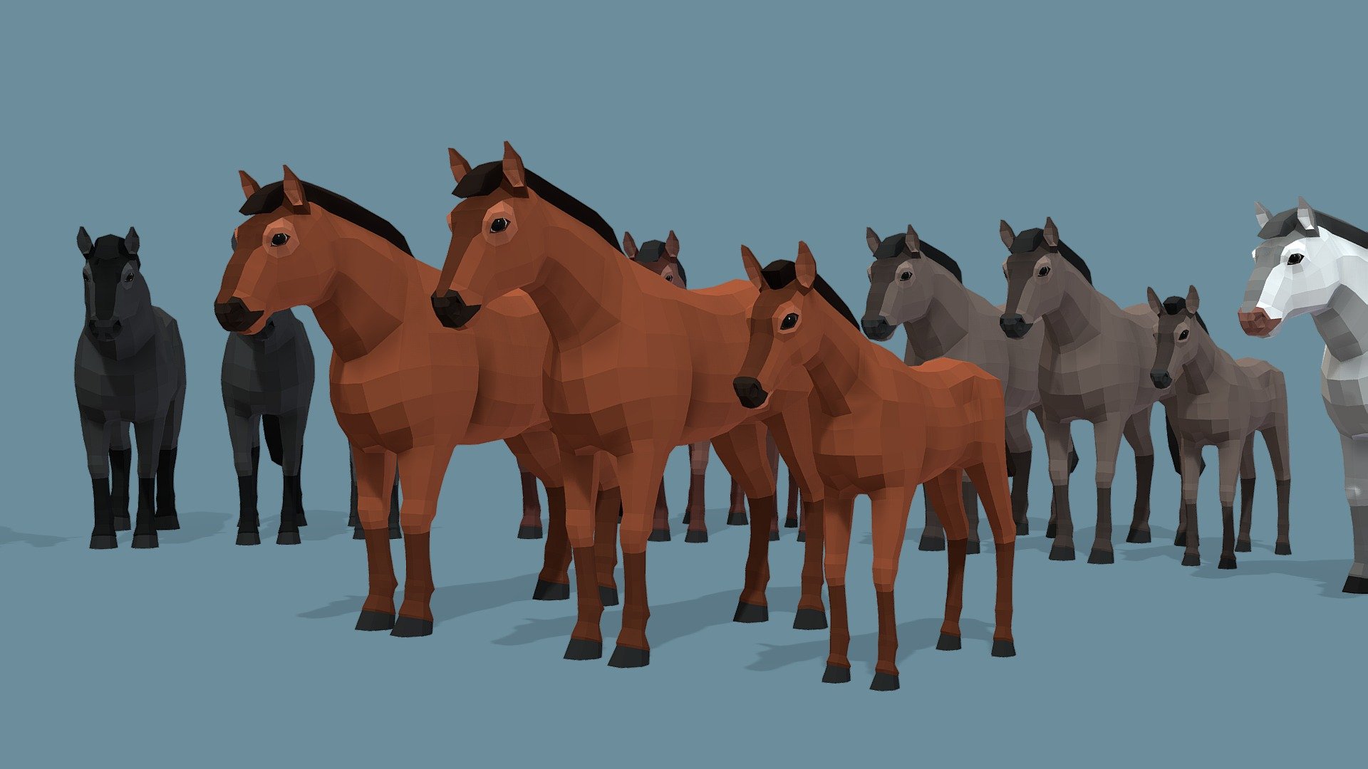 low poly horse model free