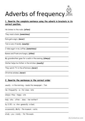 adverbs of frequency pdf exercises