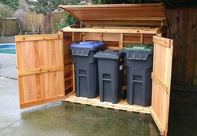 trash can storage shed