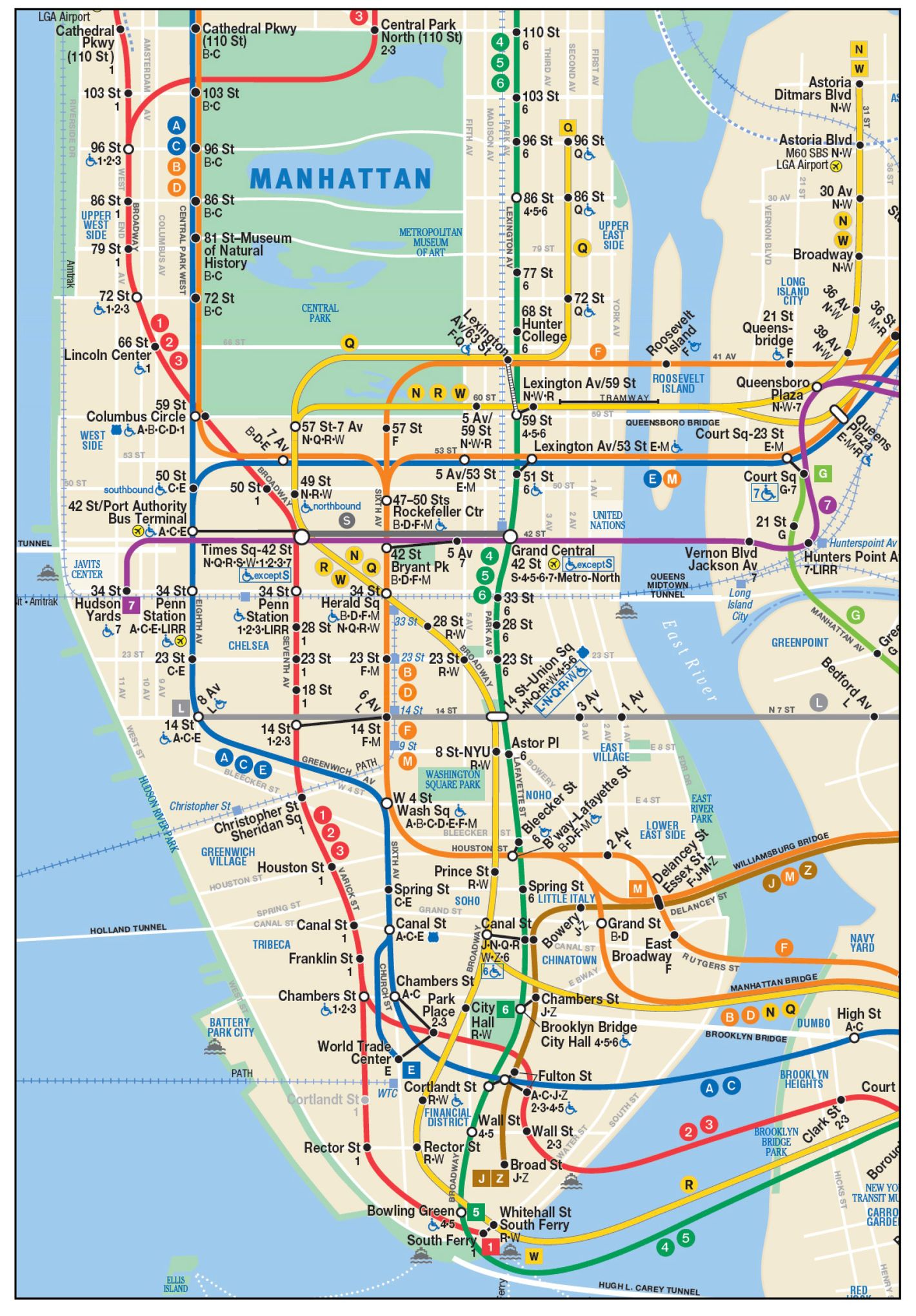 nyc subway a train map