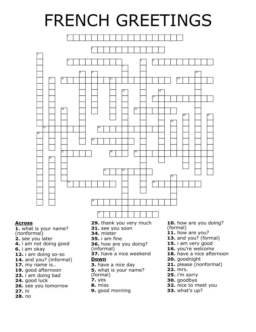 french farewell crossword clue