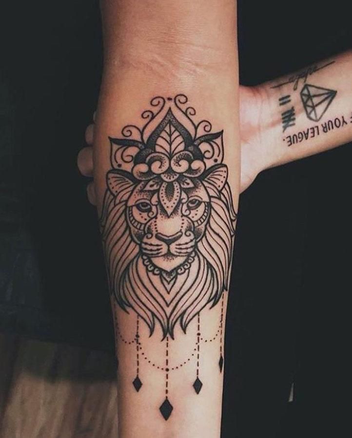 goddess female lion tattoo