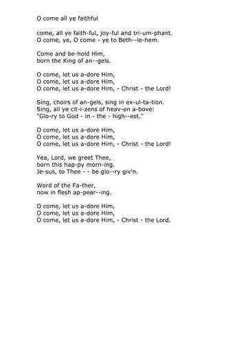 o come all ye faithful tamil lyrics