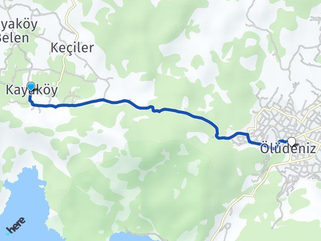 fethiye kayaköy kaç km