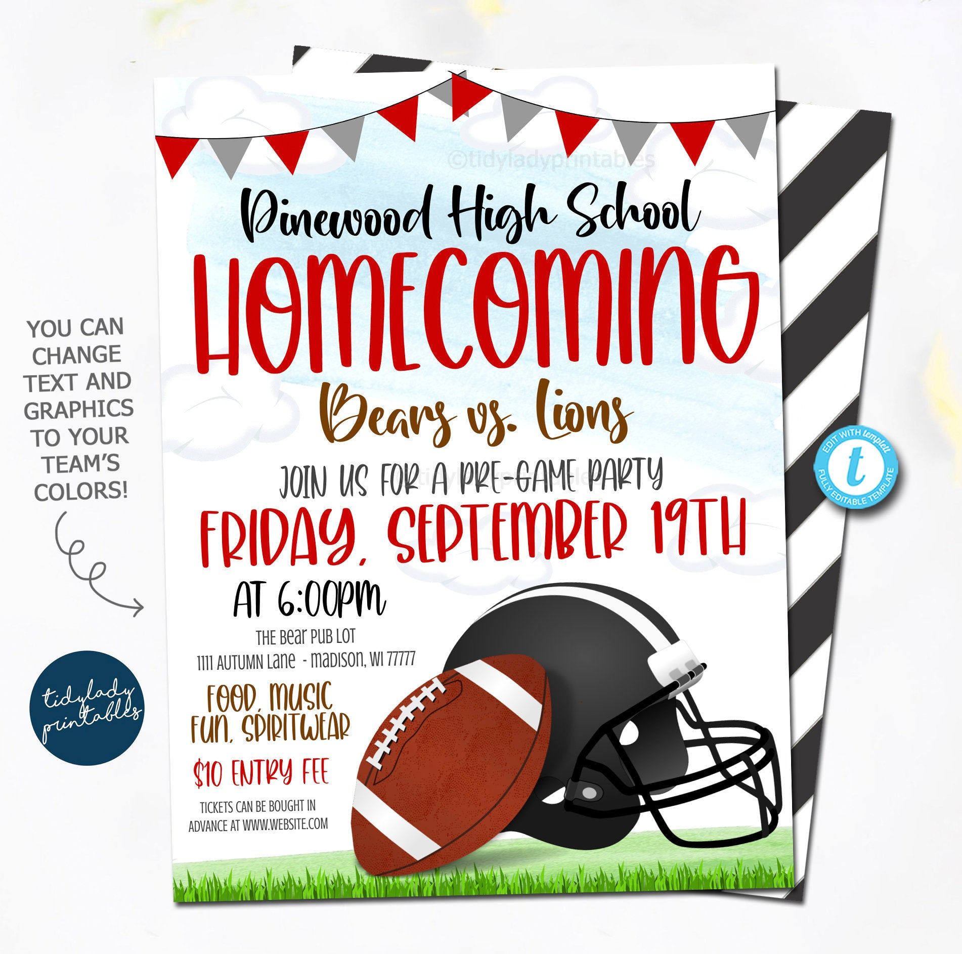 football homecoming flyers