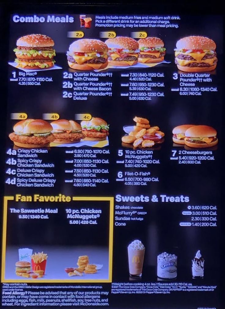 mcdonalds menu near me