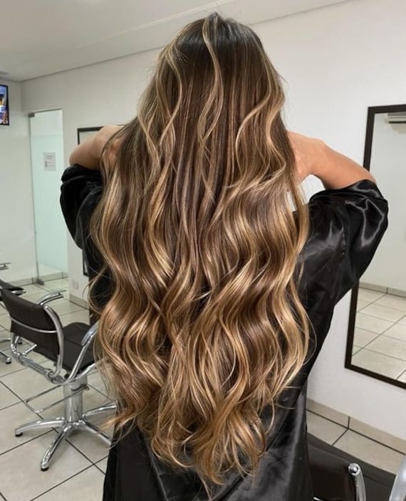 balayage layered hair