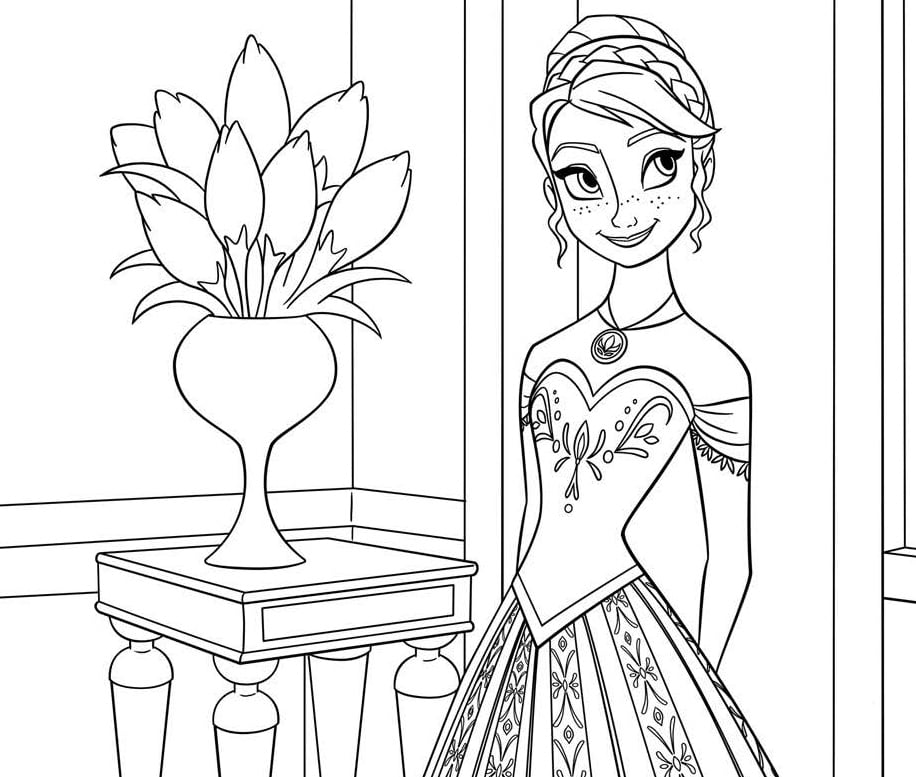 dibujos de elsa y anna para colorear e imprimir