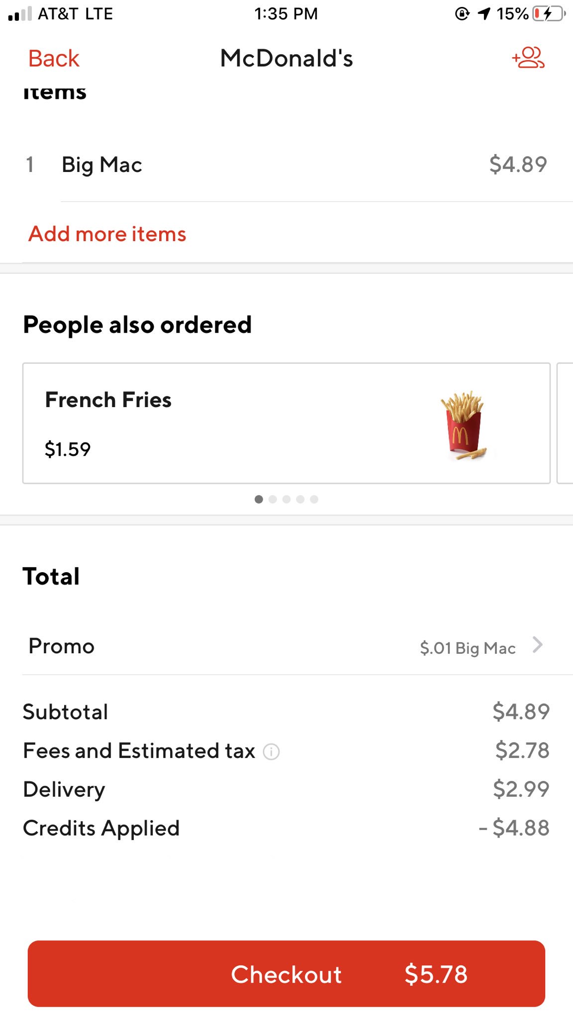 doordash mcdonalds