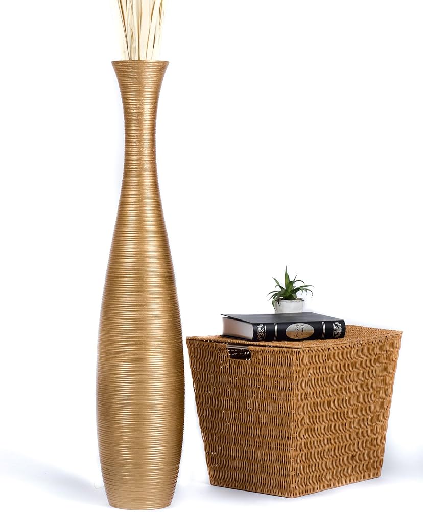 mango wood floor vase