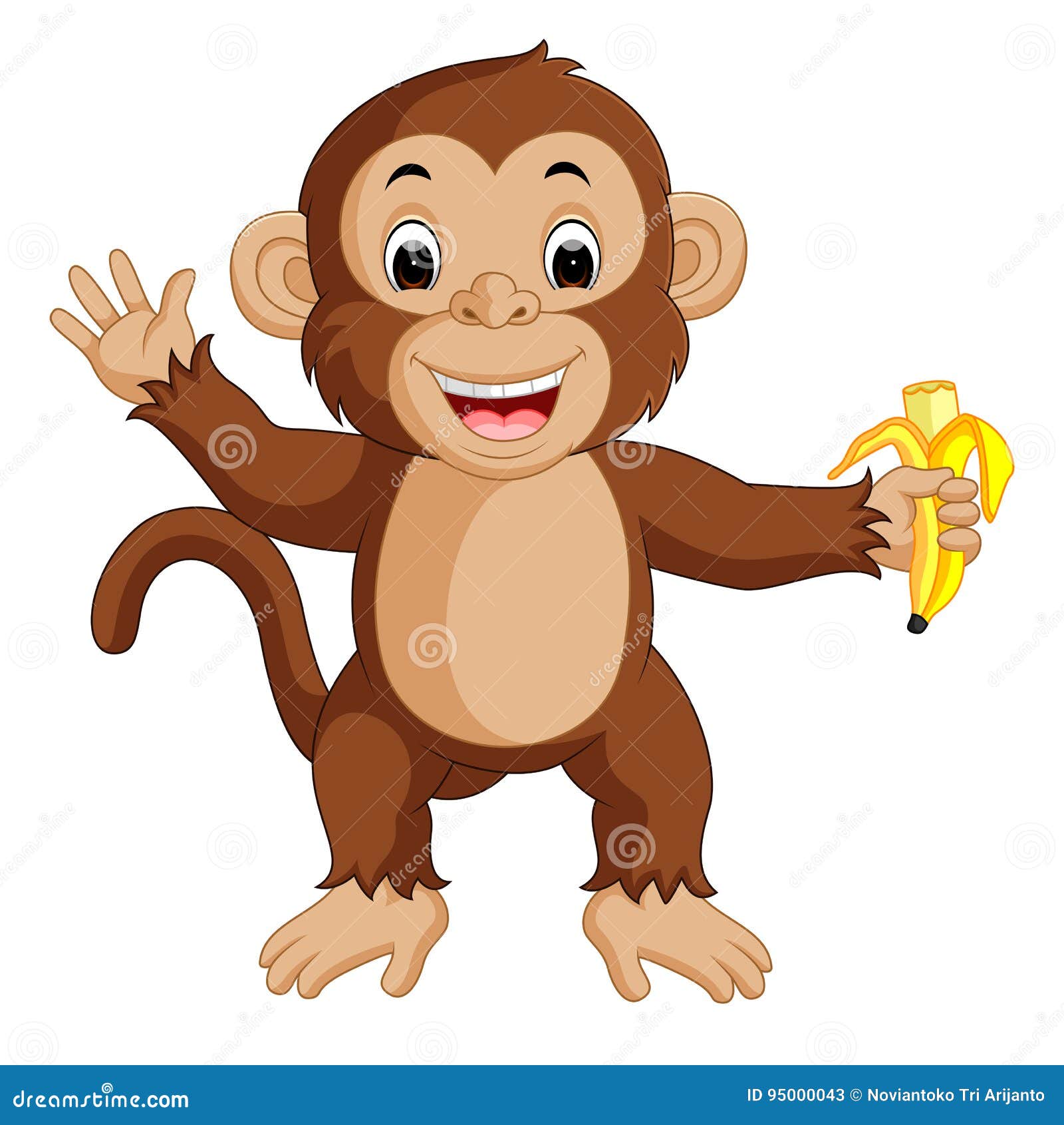 monkey eating banana cartoon