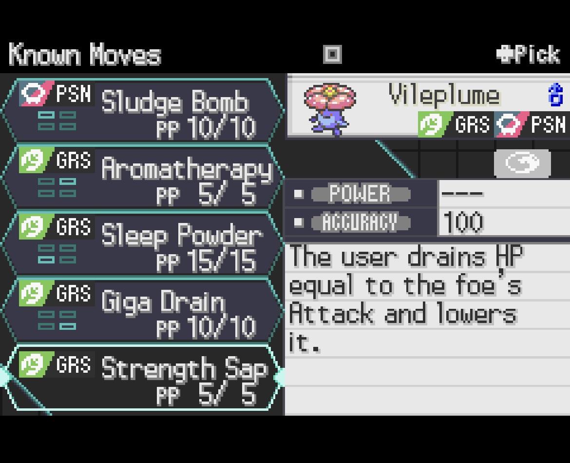 vileplume moveset gen 2