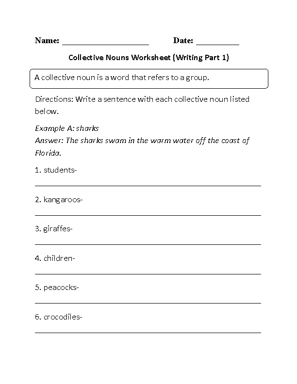 collective and abstract nouns worksheet