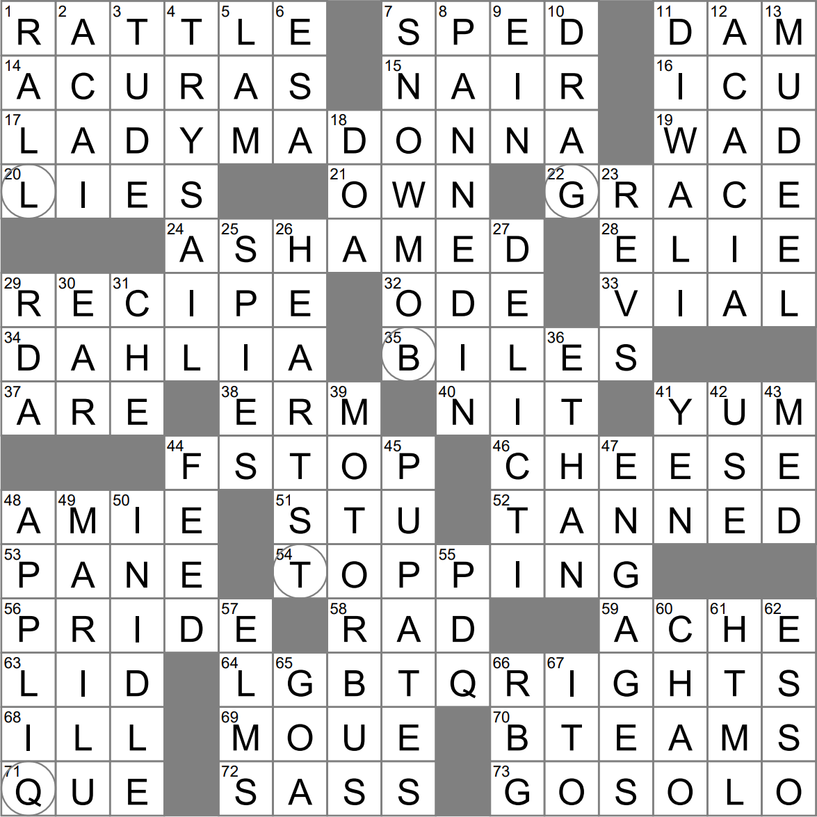 crossword clue cheek