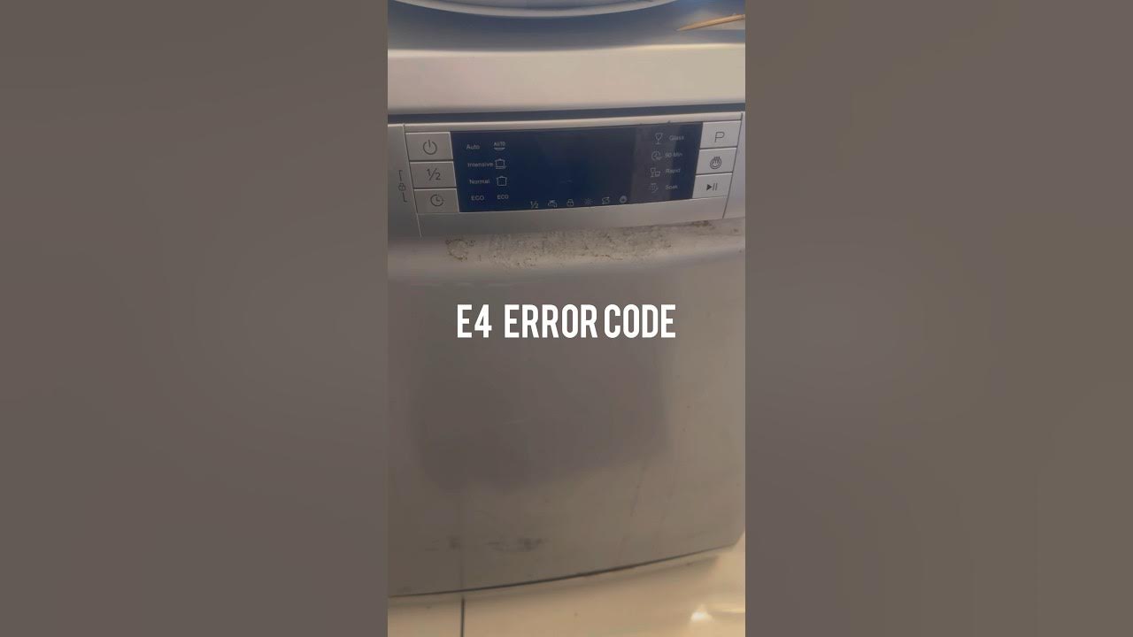 e4 fault on dishwasher