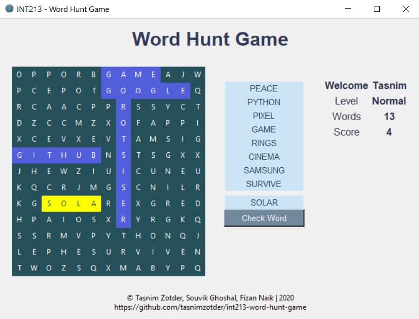 4x4 word hunt solver