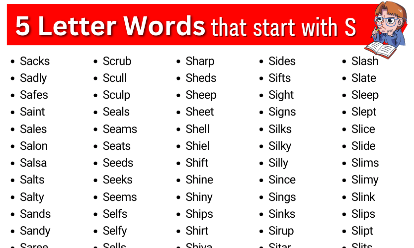 5 letter words starting with s