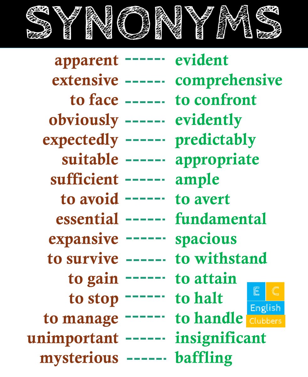 comprehensive synonyms in english