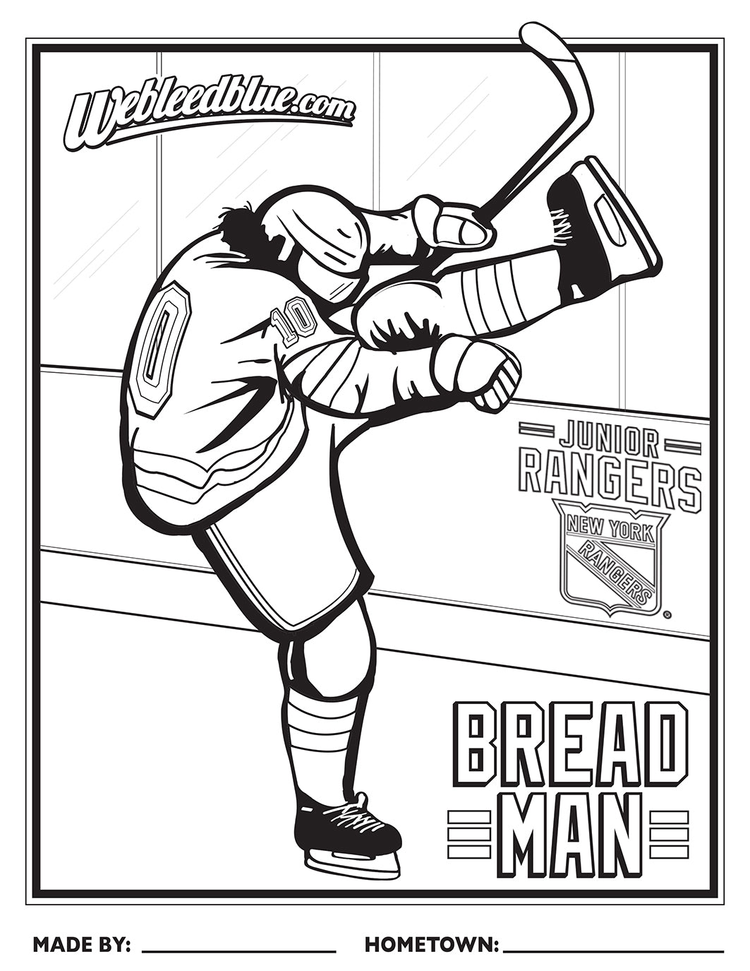 ny rangers coloring pages