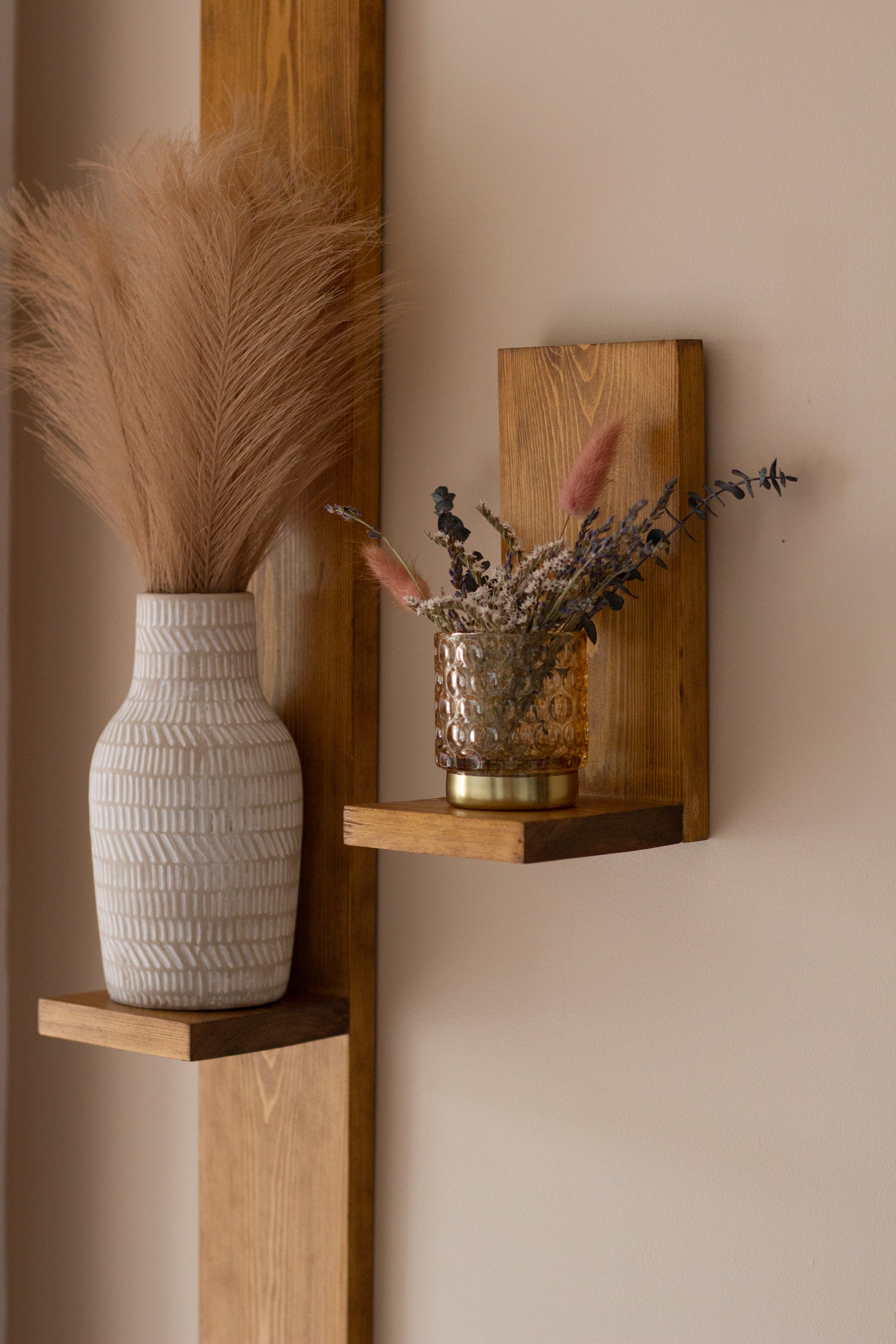 wooden shelf hanging